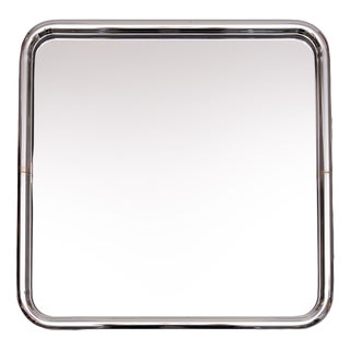 Square Chrome Tube Frame Wall Mirror from Belgo Chrome, 1970s For Sale