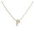 10K Yellow Gold Diamond Accent "P" Initial Bubble Pendant Necklace For Sale