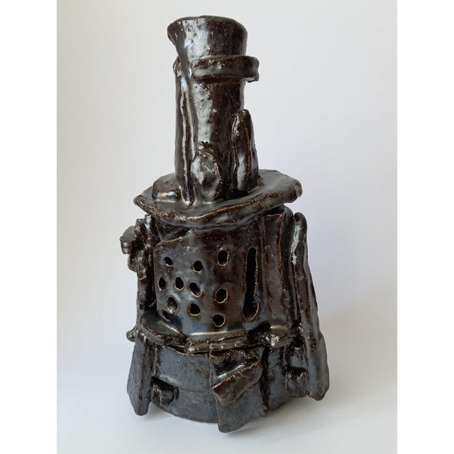 Contemporary Exceptional Sculptural Ceramic Vase 'Samourai' For Sale - Image 3 of 9