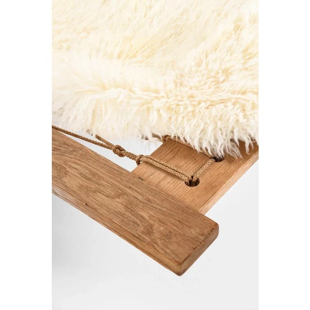 Lounge Chair in Oak and Sheepskin attributed to Hans Wegner, 1960s For Sale - Image 10 of 11