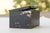 30s Vintage Industrial Metal Steel Tool Box With Rusty Patina and Chipping Black Paint For Sale - Image 9 of 17