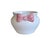 Grandmillenial White Ceramic Fishbowl Planter With Pink Bow For Sale - Image 4 of 14