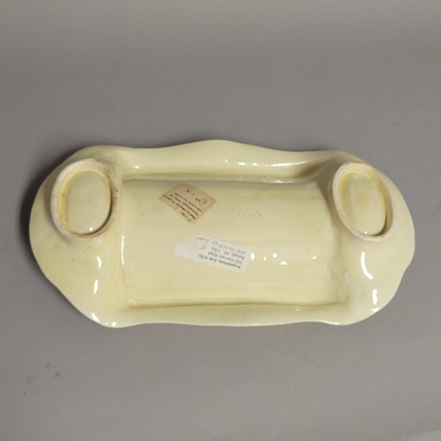 Antique French Majolica Asparagus Serving Dish With Molded Cradle & Floral Rim, Circa 1900 For Sale - Image 9 of 10