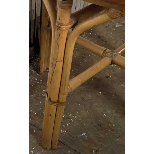 Mid 20th Century Bamboo/Rattan Small Round Side Child's Occasional Table Wood Top For Sale - Image 10 of 11