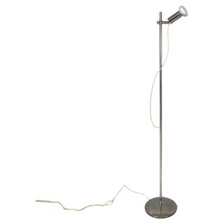 Italian Space Age Chromed Metal Adjustable Floor Lamp attributed to Reggiani, 1970s For Sale