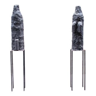 Sergio Ragalzi, Ombre Atomiche Sculptures, 1985, Iron & Stone, Set of 2 For Sale