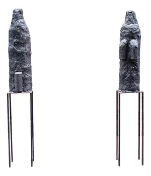 Sergio Ragalzi, Ombre Atomiche Sculptures, 1985, Iron & Stone, Set of 2