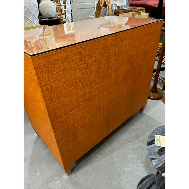 Early 21st Century Orange Grasscloth Chest by Century Curate Home For Sale - Image 5 of 10