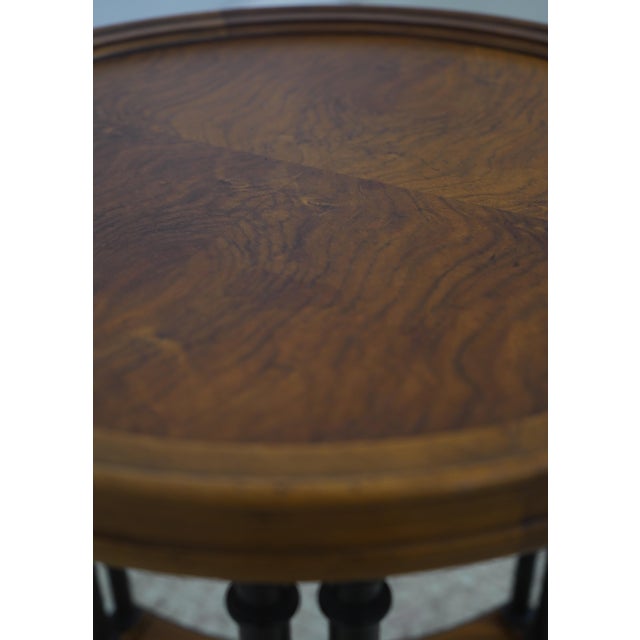 1980s Baker Faux Bamboo Round Accent Table For Sale - Image 5 of 14