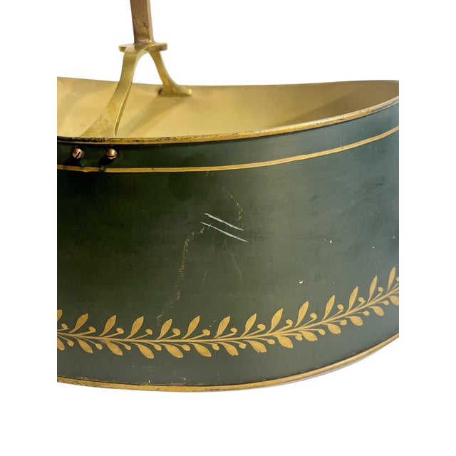 Early 20th Century Early 20th Century Empire-Style French Tôle & Gilt Brass Bouillotte Lamp With Green Tole Shade For Sale - Image 5 of 15