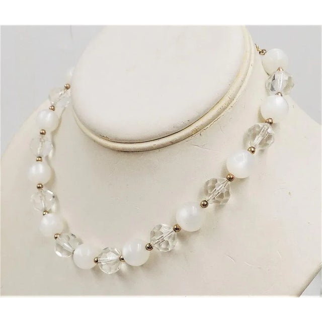 Modern Vintage 1960s Signed Napier Moonglow Beaded Necklace For Sale - Image 3 of 9