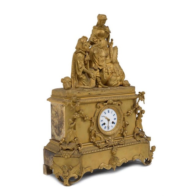 Gilt Bronze Table Clock with Hand-Painted Dial from Leroy and Fils, 19th Century For Sale - Image 5 of 6