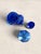 1900 - 1909 Antique Set of Three English Cobalt Blue Glass Apothecary Bottles For Sale - Image 5 of 7