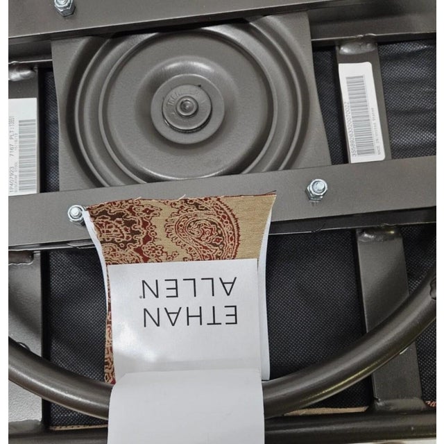 1990s Ethan Allen Biscayne Swivel Counter Bar Stool Wrought Iron For Sale - Image 12 of 14