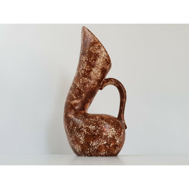 Copper Vintage Ceramic Pitcher by Declou, 1960s For Sale - Image 8 of 9