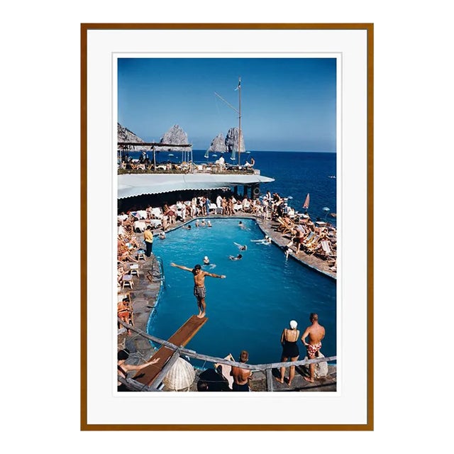 Marina Piccola 1954 by Slim Aarons Brown Framed C-Print For Sale