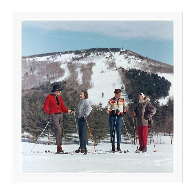 Skiing in New Hampshire 1955 by Slim Aarons Framed C-Print For Sale
