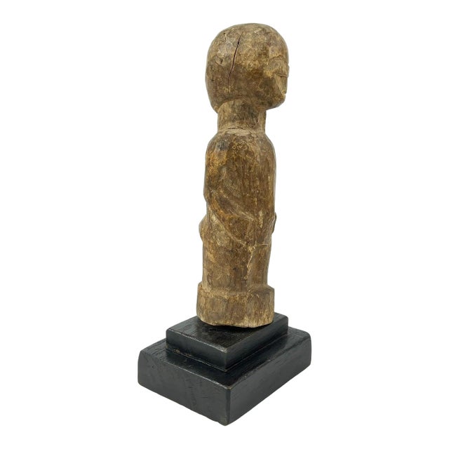Early 20th Century Lobi Standing Wood Figure on Custom Base Ghana For Sale