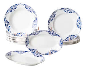 Plates and Serving Dishes by Moulin Des Loups, 1950s, Set of 16