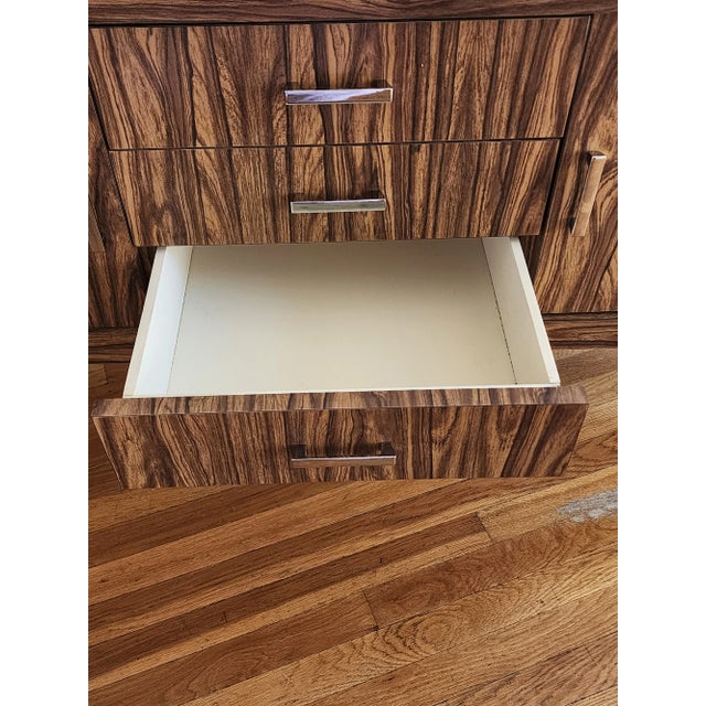 Mid Century Modern Laminated Faux Rosewood Credenza For Sale - Image 10 of 12