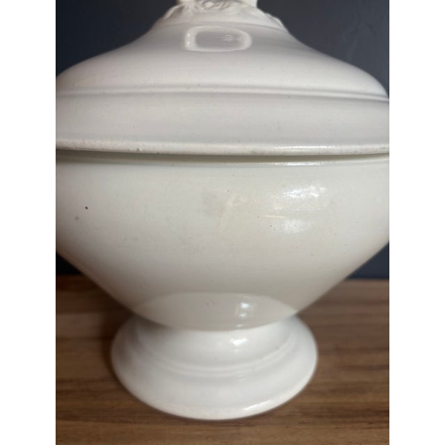French Country Antique French White Ironstone Soup Tureen, Keller & Guérin Lunéville, C. 1880-1920 For Sale - Image 3 of 10