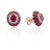 Art Deco 6.93ct Mozambique Ruby Cluster Oval 14k Rose Gold Stud Earrings- 2 Pieces For Sale - Image 3 of 7