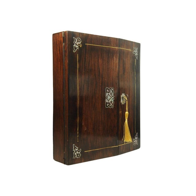 19th Century Rosewood Writing Slope with Inlay, Set of 5 For Sale - Image 13 of 13