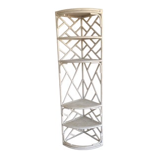 Chinese Chippendale Style Corner Shelf Unit For Sale