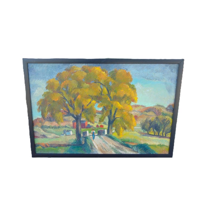 Green Original Oil Painting "Going Fishing" by Frederick Buchholz 38"w X 26"h Framed For Sale - Image 8 of 12