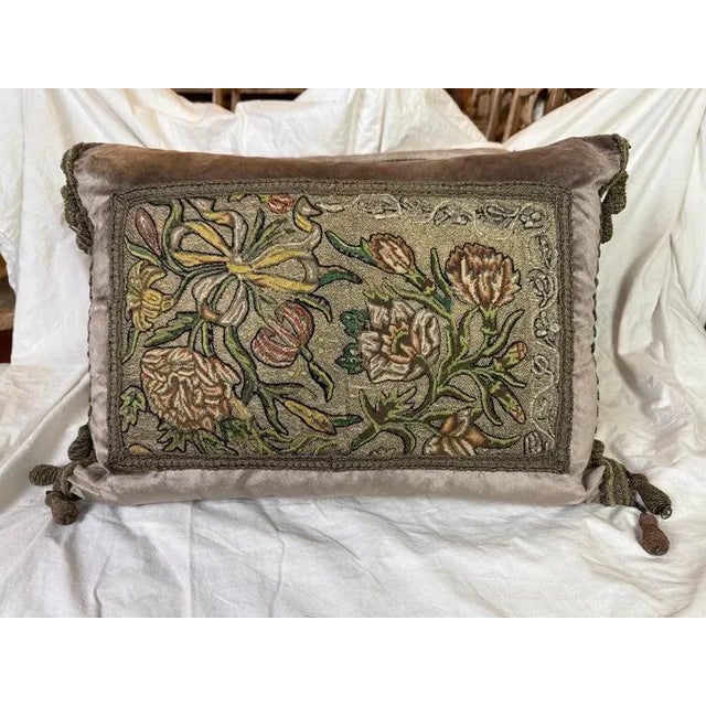 These luxurious pillows are a stunning blend of antique and contemporary craftsmanship. The front features a 19th-century...