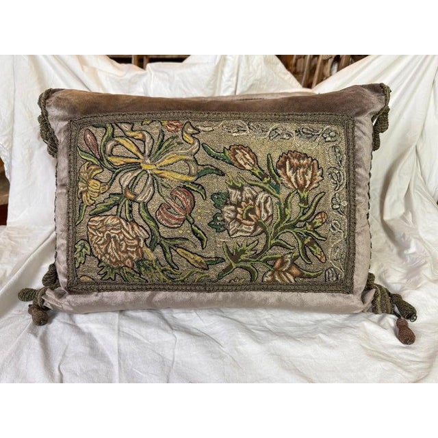These luxurious pillows are a stunning blend of antique and contemporary craftsmanship. The front features a 19th-century...