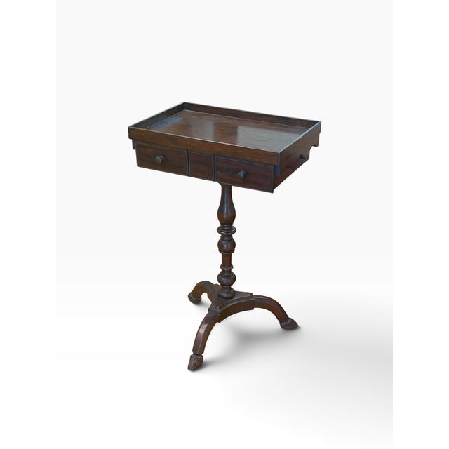 Antique Regency Style Hoof Foot Mahogany Side Table For Sale - Image 4 of 6