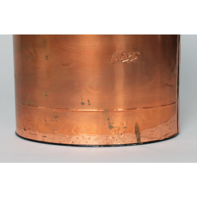 Metal Vintage Nautical Lighthouse Copper Wrapped Wastebasket For Sale - Image 7 of 11