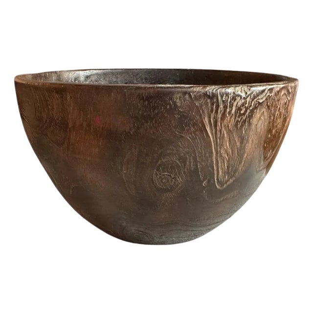 Andrianna Shamaris Wabi Sabi Teak Wood Bowl For Sale