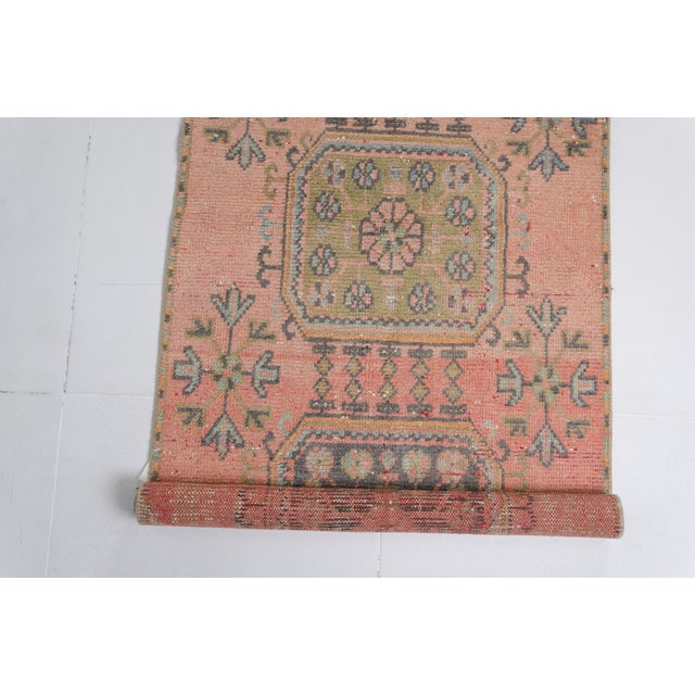 Pink 1950s Muted Pale Pink Turkish Runner For Sale - Image 8 of 10