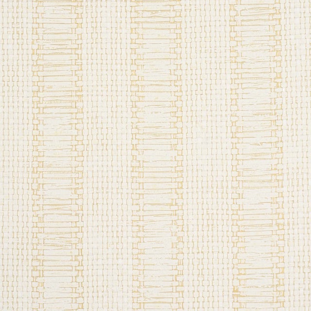 Contemporary Schumacher Linen Woven Texture Stripe Wallpaper In Natural For Sale - Image 3 of 5