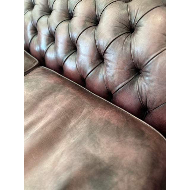 Animal Skin Fleming & Howland Handmade Chesterfield Leather Sofa For Sale - Image 7 of 7