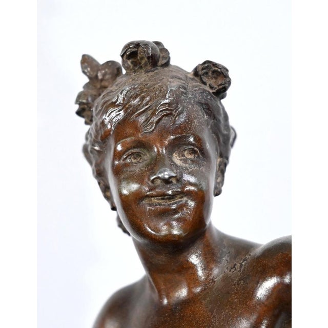 Tan Regula Figurative Statue by E. Bouret, Late 1800s For Sale - Image 8 of 18