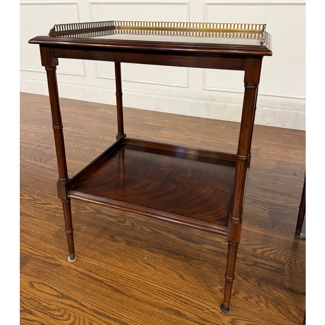 Pair of Mahogany End Tables by Leighton Hall - Showroom Samples For Sale - Image 12 of 15