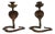 Bronze Cobra Candlesticks with Engraving, 1950s, Set of 2 For Sale