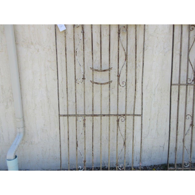Antique Victorian Iron Gate Window Garden Fence Architectural Salvage Door For Sale - Image 4 of 7