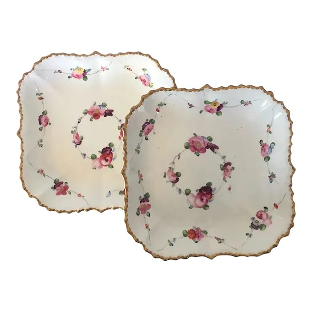 Early 19th Century English Regency Square Porcelain Serving - A Pair For Sale