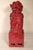 Ceramic Pair of Large Maroon Color Foo Dogs For Sale - Image 7 of 10