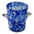 1980s Venini Murano Style Blown Glass Blue and White Ice Bucket For Sale