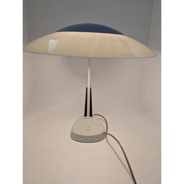 White Large Mid-Century Modern Space Age Table Lamp by LBL, 1968 For Sale - Image 8 of 13