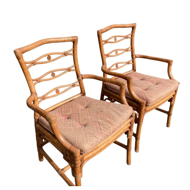 Wood Vintage McGuire Bamboo Chairs Set of 8 For Sale - Image 7 of 8