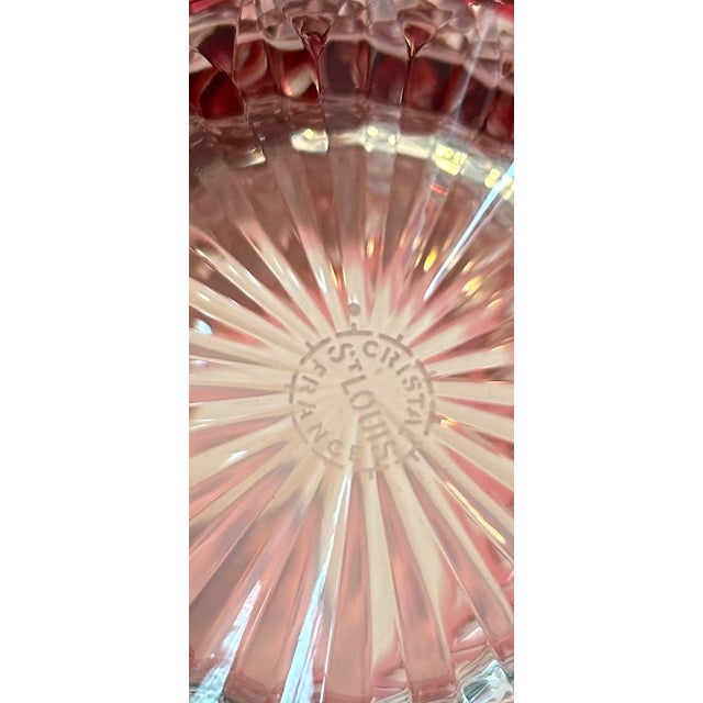 Glass Late 20th Century Saint-Louis Tommy Ruby Red Cut Crystal Old-Fashioned Glasses - Set of 15 For Sale - Image 7 of 8
