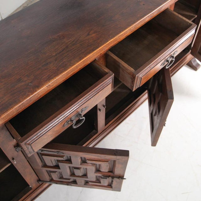 Vintage Brutalist Oak Sideboard, 1960s For Sale - Image 10 of 18