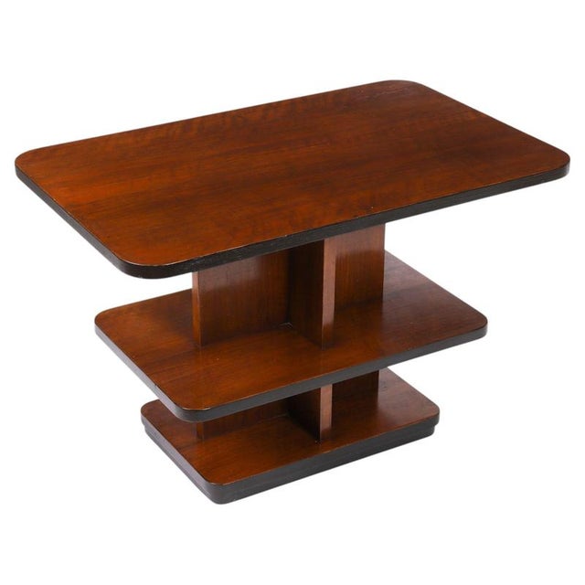 Antique Art Deco Tiered Walnut Coffee Table, 1920s For Sale - Image 9 of 9