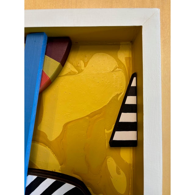 Original 3-D Assemblage Art Piece Entitled "Blue Ribbon" by Angela Chrusciaki Blehm For Sale In Dallas - Image 6 of 9